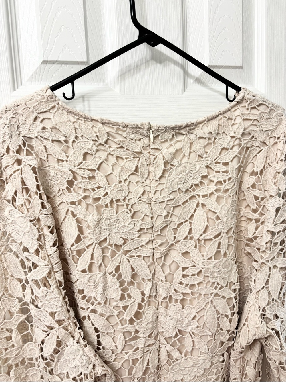 Boohoo Occasion Collection Plus Size 24 Lace Chiffon Midi Dress Beige Elegant - Picture 10 of 11